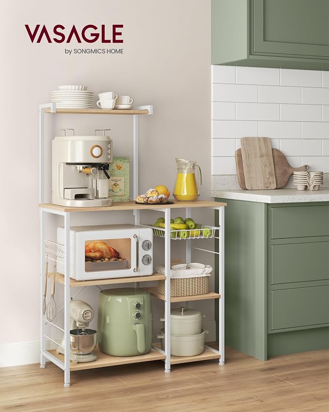 VASAGLE Baker's Rack, Microwave Stand, Kitchen Storage Rack - Image 2