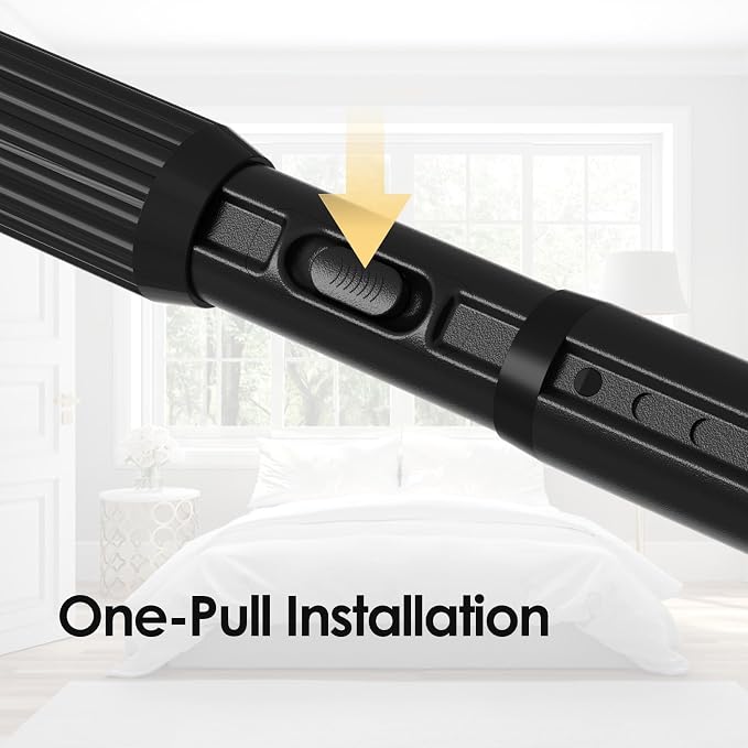 Black Tension Curtain Rod 41-126 In, Outdoor Curtain Rod | No Drilling - Image 4