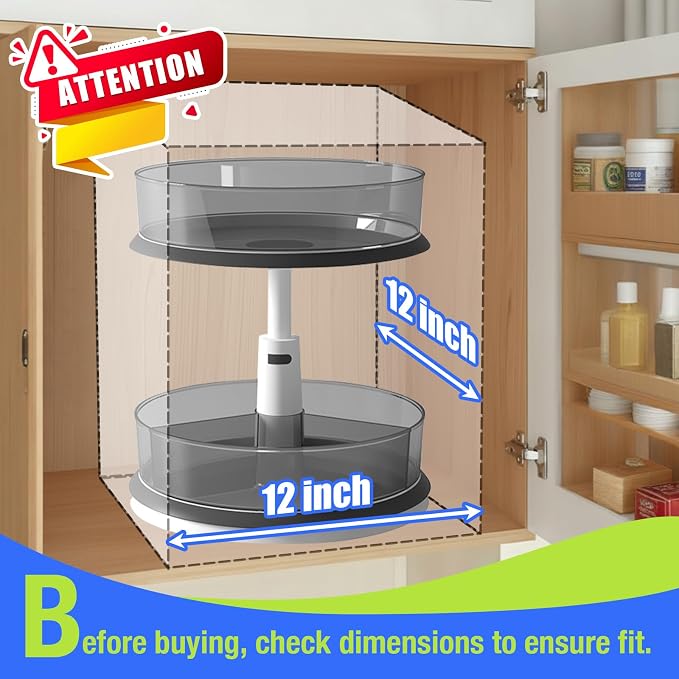 2 Tier Lazy Susan Turntable Organizer - Image 3