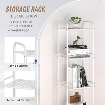 JSB 5 Tier Narrow Bathroom Shelving Unit, Kitchen Storage Rack Organizer Metal - Image 3