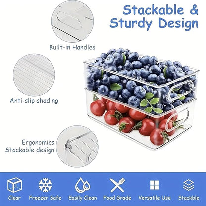 9 Pack Refrigerator Organizer Bins, 3 Sizes Clear Pantry Storage - Image 3