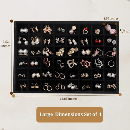 Large Jewelry Organizer for Drawer Insert Velvet Stackable Jewelry Trays for - Image 6