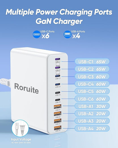 460W USB C Charger Block, 10-Port USB Charging Station GaN III PD Charger Type - Image 3