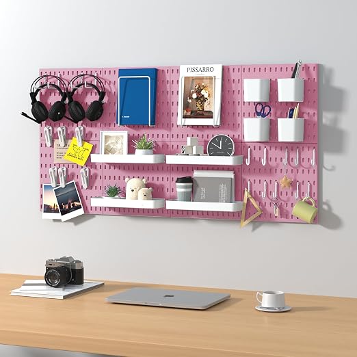 Pegboard Combination Kit, 8 Peg Boards and 30 Accessories Modular Hanging Black - Image 2