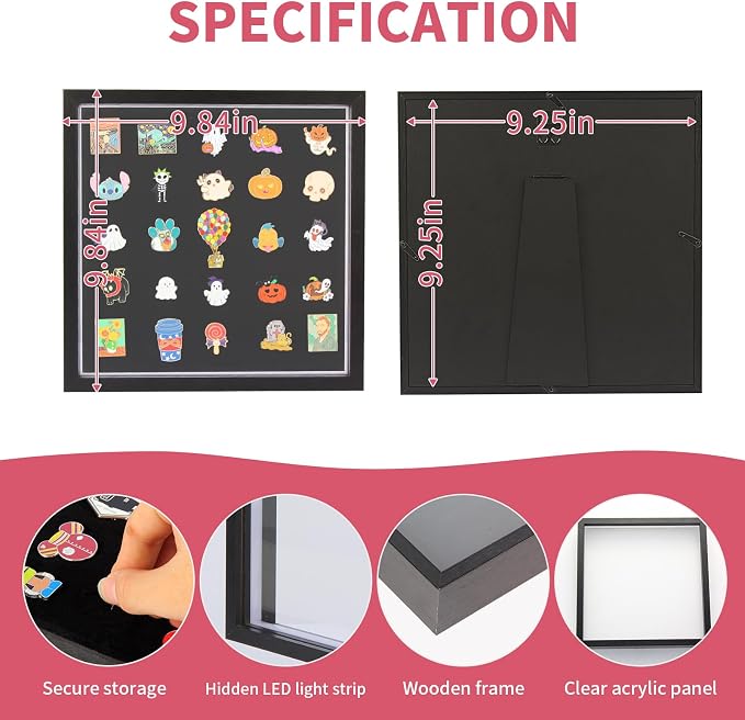 Light Up Pin Display Case – Illuminated Enamel Pin Display Board - Image 4