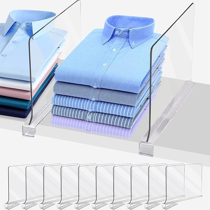 Acrylic Shelf Dividers for Closet Organization, Closet Shelf Organizer for by TONGTLAN+XINYINGHUI