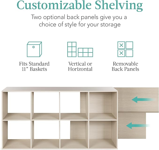 Best Choice Products 8-Cube Storage Organizer, 11in Shelf Opening, Display Shelf - Image 3