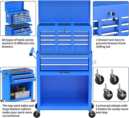 8-Drawer High Capacity Rolling Tool Box - Image 5