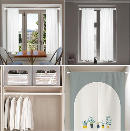 AIZESI 2PCS Shower Curtain Rod 43 to 73 Inch Adjustable No Drilling, No Slip - Image 7