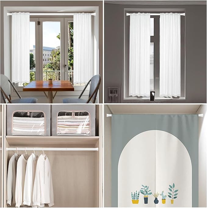 AIZESI Shower Curtain Rod 43 to 73 Inch Adjustable No Drilling, No Slip - Image 7