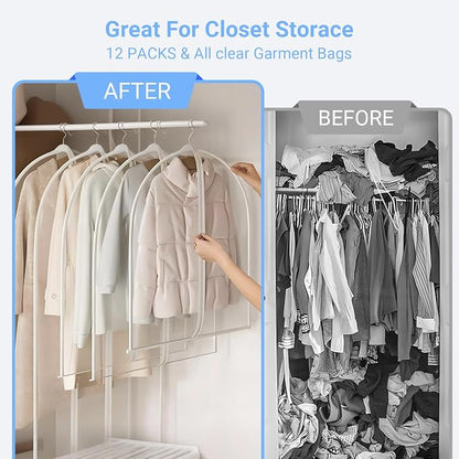 Garment Bags for Hanging Clothes 24'' x 48'' Coat Covers for Closet Foldable - Image 7