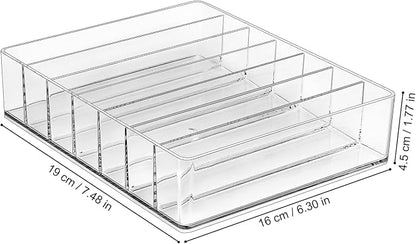 JessLab Makeup Organizer for Eyeshadow Palette and Lipstick, 7-Section Acrylic - Image 2