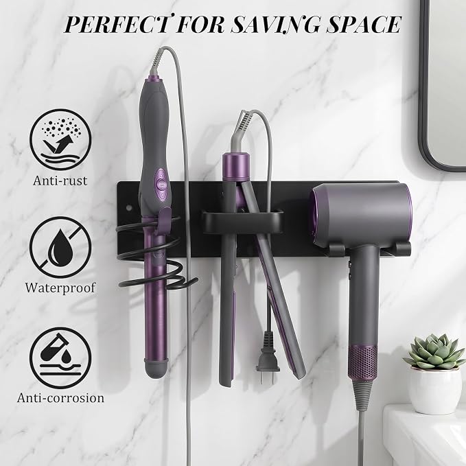 Hair Tool Organizer Wall Mount, Bathroom Storage Rack - Image 5