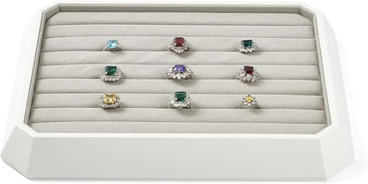 Premium PU Leather Stackable Jewelry Ring Display Tray Ring Earring Display by Woodten
