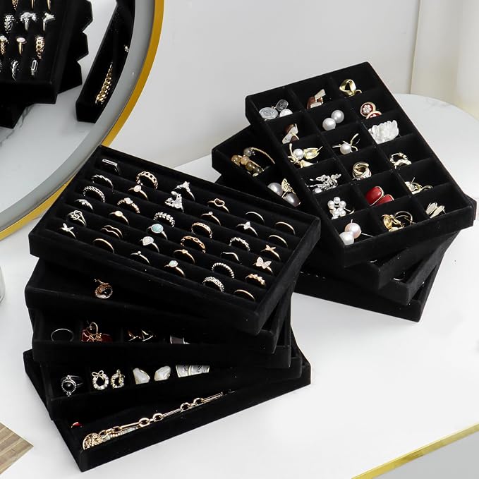 SPAKOWN Jewelry Drawer Organizer Inserts Set of 9, Jewelry Trays - Image 4