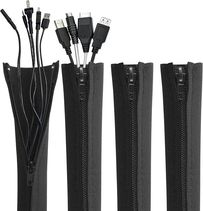 4 Pack Cable Sleeves, 20 inch Neoprene Cable Management Sleeves by MASION