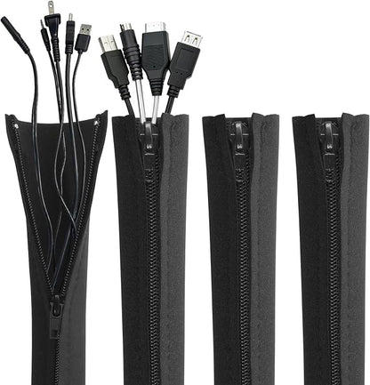 4 Pack Cable Sleeves, 20 inch Neoprene Cable Management Sleeves by MASION