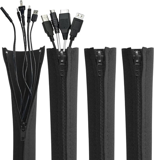 4 Pack Cable Sleeves, 20 inch Neoprene Cable Management Sleeves by MASION