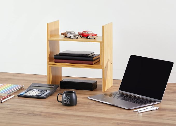 RoyalHouse Natural Bamboo Desktop Organizer, Attractive Design, Stand Shelf - Image 6