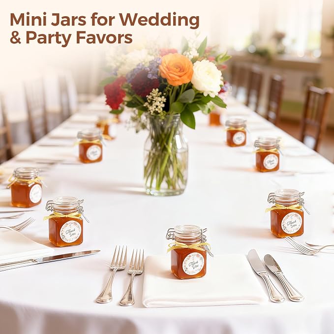 ComSaf Set of 12 Square Glass Spice Jars - Image 6