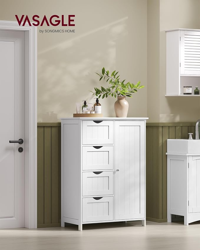 VASAGLE Storage Cabinet with Drawers, Freestanding Floor Cabinet with Door - Image 2