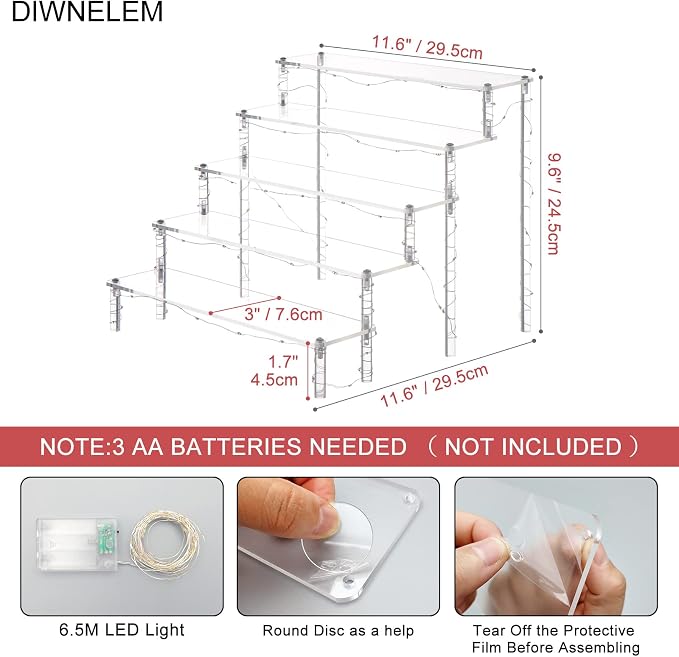 DIWNELEM 5 Tier Acrylic Risers - Image 2