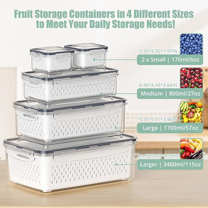 5 Pcs Fruit Storage Containers For Fridge - Image 2