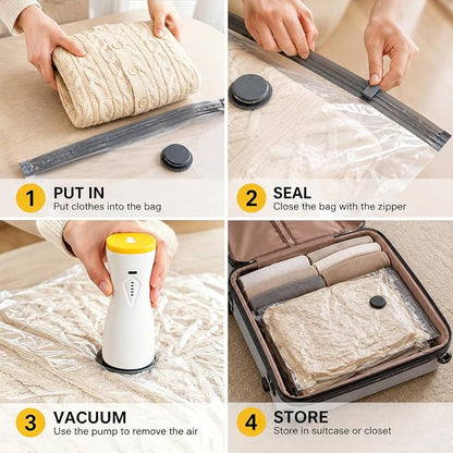 Vacuum Compression Bags with 2‑in‑1 Rechargeable Air Pump, 16 Pack Multi‑Size - Image 6