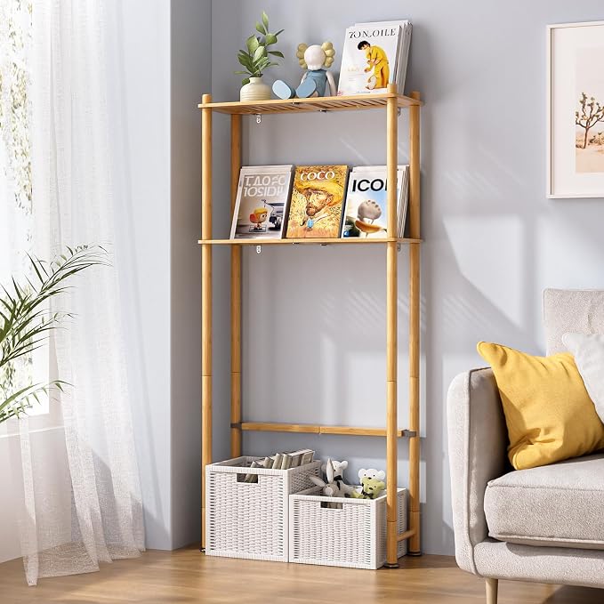 AmazerBath Bamboo Over The Toilet Storage Shelf, 2-Tier Over Toilet Organizer - Image 6