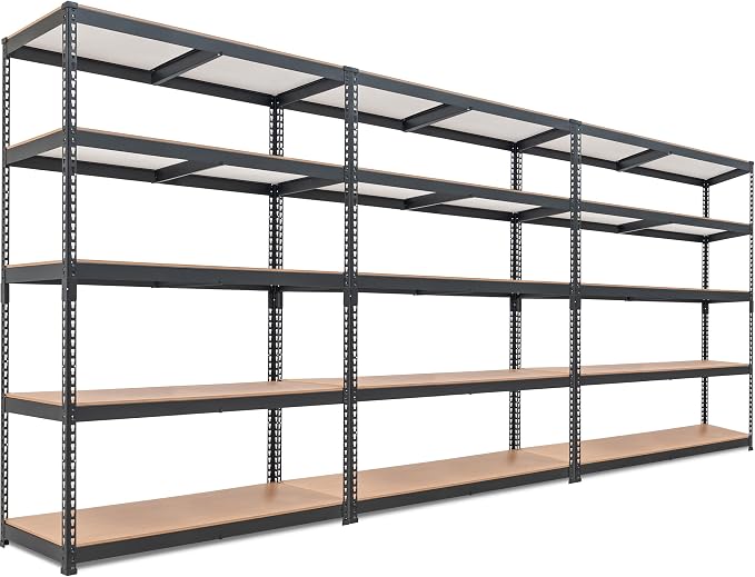 HOMEDANT 5 Tier Storage Shelves Adjustable Laminated Boltless Garage Metal by TheBestOrganizingSolution