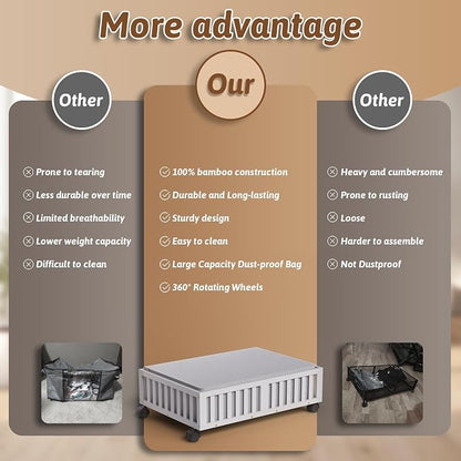 Bamboo Under Bed Storage Containers - Image 4