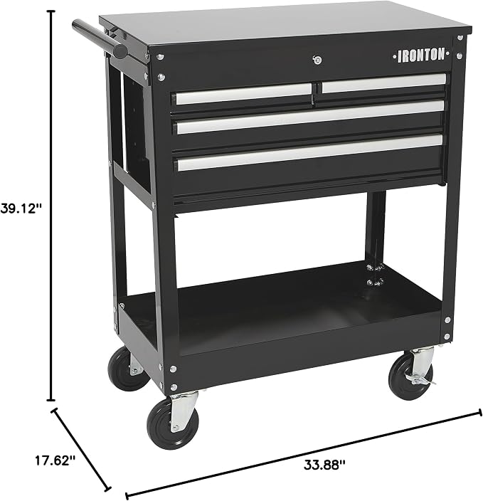 Ironton Mobile Tool Chest, Slide Top Tool Cart Made of Rust-Resistant - Image 10