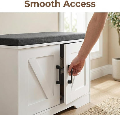 HOMSHO Farmhouse Shoe Storage Bench - Image 7