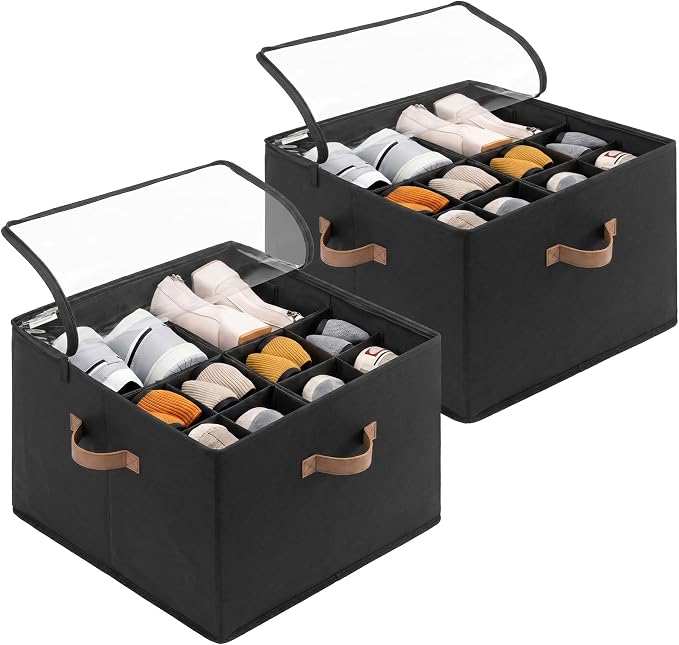 StorageWorks Shoe Organizer for Closet, Foldable Shoe Storage Box by StorageWorks
