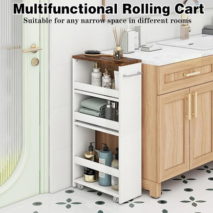 IBUYKE Slim Storage Cart 5.9" W, Rolling Organizer Trolley - Image 9