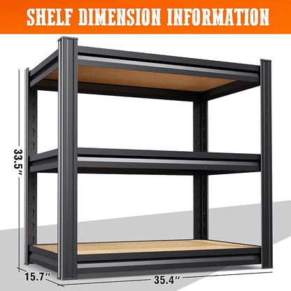 5 Pack Garage Shelving Heavy Duty 3T Storage Shelves, Metal Adjustable Shelving - Image 2