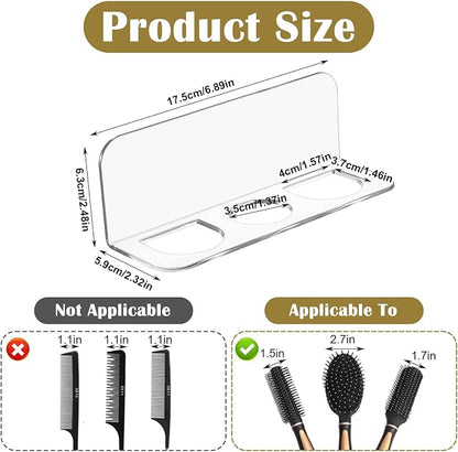 Bathroom Hair Brush Holder Wall Mounted Hair Brush Organizer - Image 3