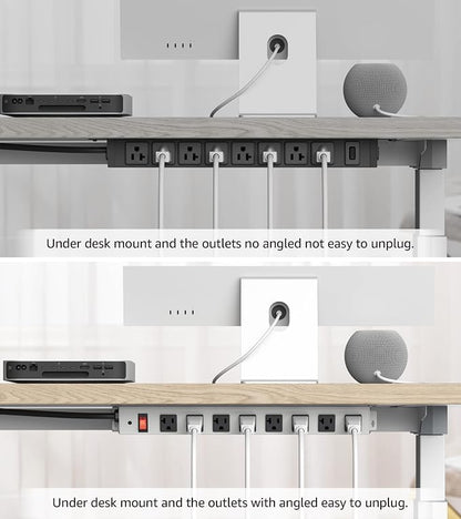 CCCEI Corner Mount Angle Power Strip, Under Cabinet Heavy Duty 8 Outlets Power - Image 7