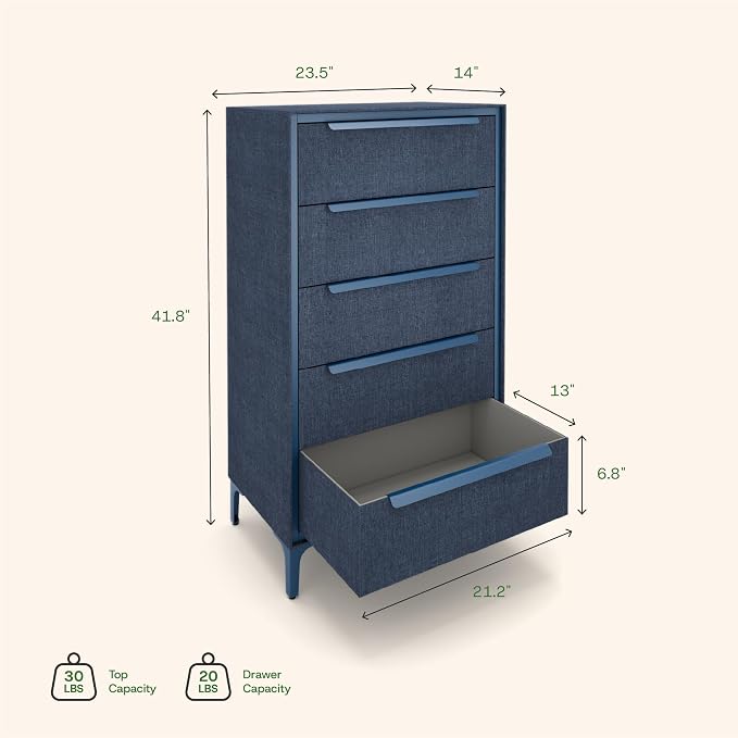 tinge Naima Premium Fabric Dresser - Image 3