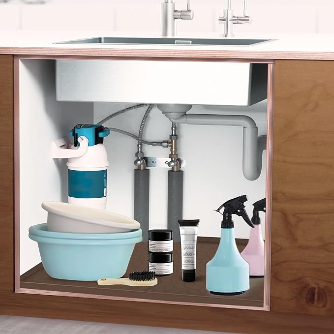 Under Sink Mat, Silicone Waterproof Under Sink Liner, Sink Cabinet Organizer - Image 7