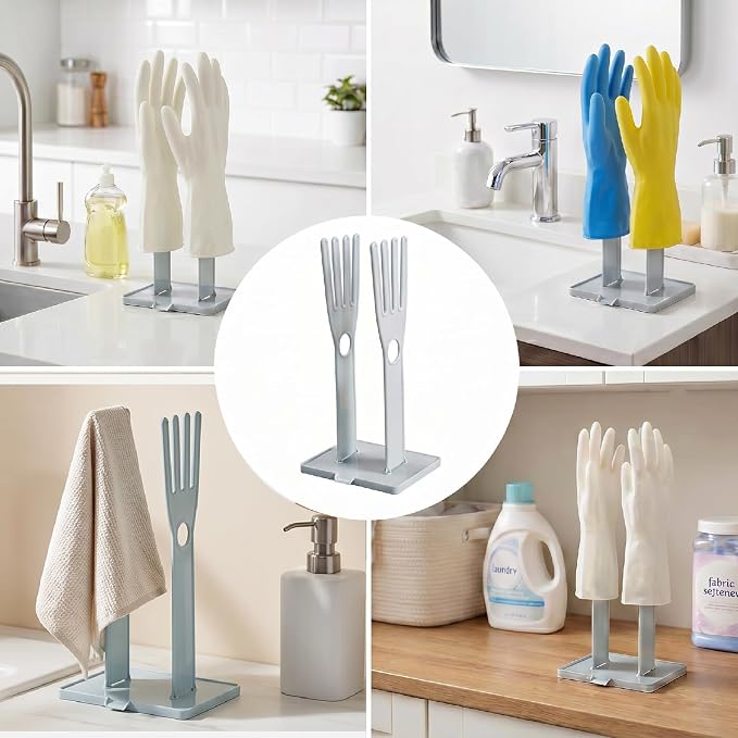 Kitchen Gloves Holder, Reusable Plastic Glove Drying Rack, Rubber Mitten Dryer - Image 4