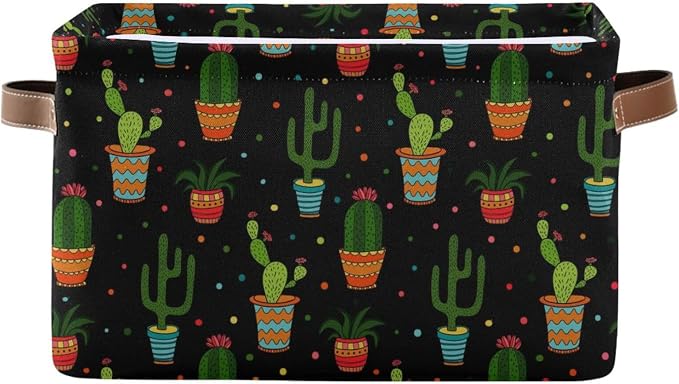 ZAZYXTJ Cactus Storage Basket for Shelves Open Storage Bin 1Pack | Foldable by ZAZYXTJ