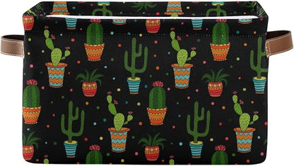 ZAZYXTJ Cactus Storage Basket for Shelves Open Storage Bin 1Pack | Foldable by ZAZYXTJ