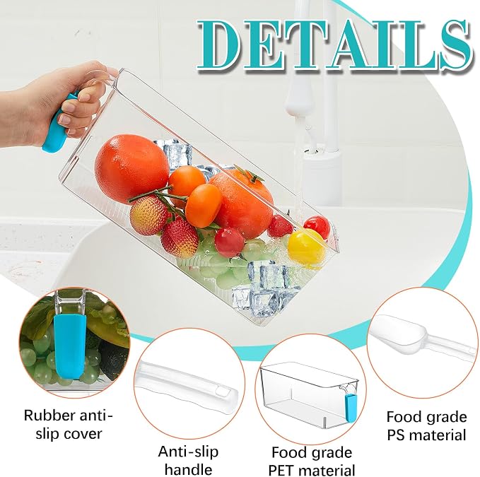 Havawish Ice Storage Bin and Flexible Scoop Set Plastic Freezer Bin - Image 4