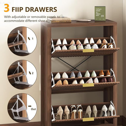 32" Fluted Shoe Cabinet Storage - Image 4