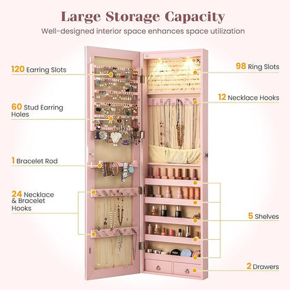 Giantex Wall Door Mounted Jewelry Armoire Cabinet - Image 5