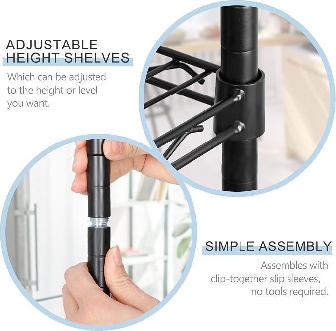 SUPER DEAL Black 4-Shelf Heavy Duty Storage Wire Shelving Unit - Image 3
