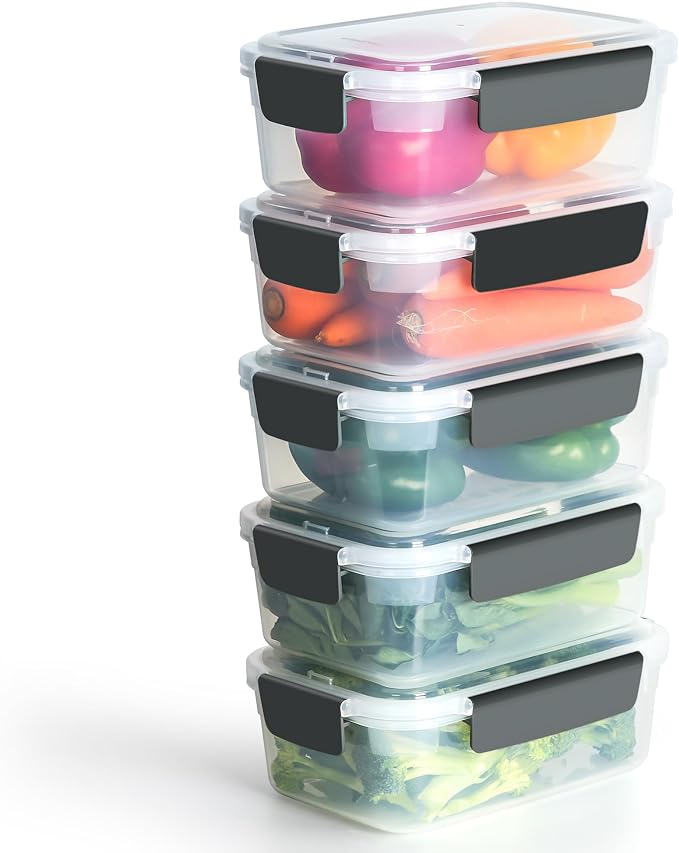 YORY 7 cup Plastic Food Storage Containers by YORY