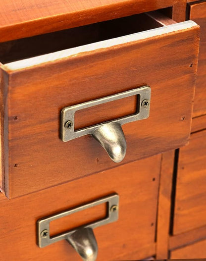 QWORK Desk Drawer Organizer, Wooden Vintage Apothecary Cabinet - Image 6