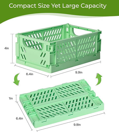 2-Pack Small Pastel Plastic Storage Baskets, Collapsible Crates - Image 3